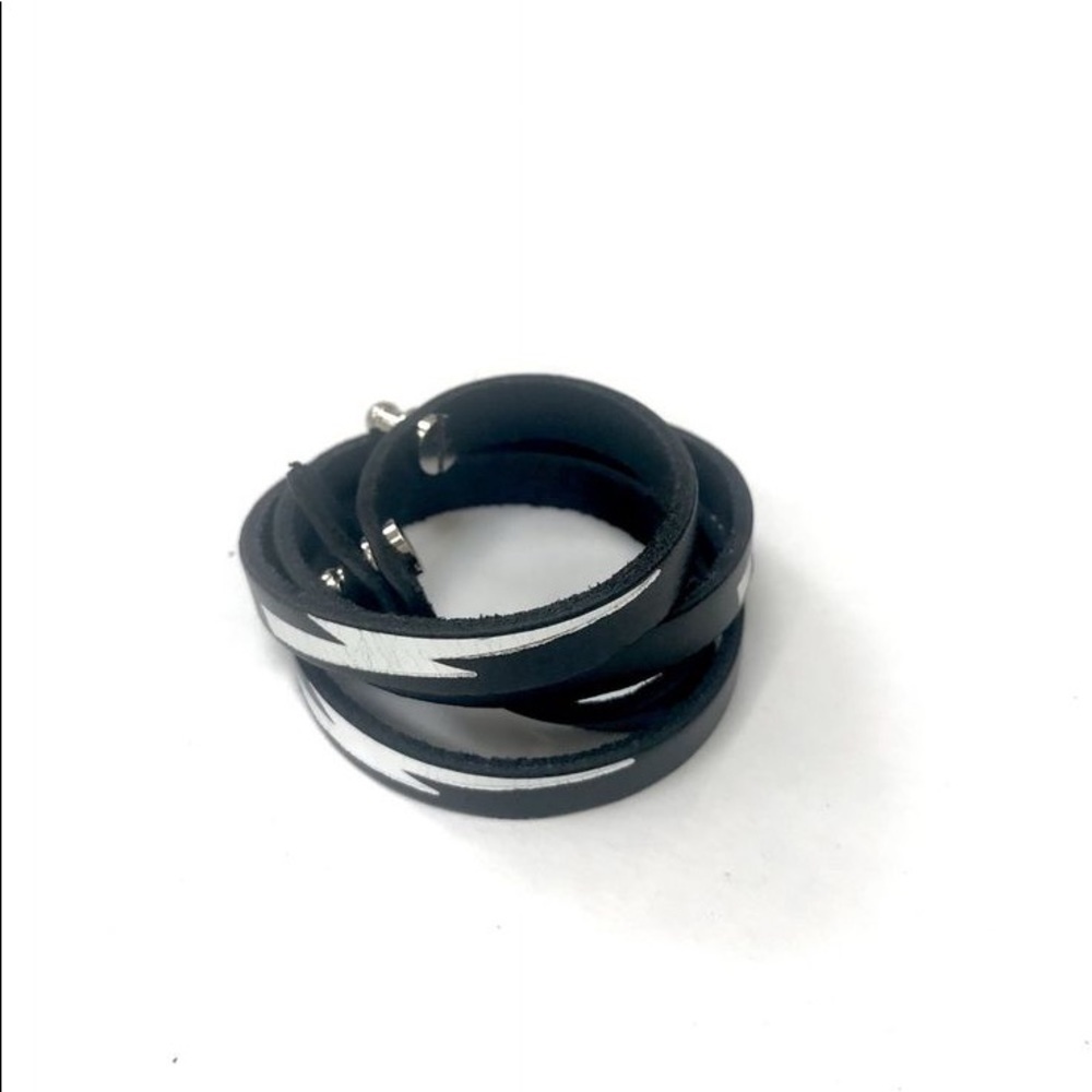 ⚡️Adjustable  Black Wrap Bracelet With Silver Lightning ⚡️ Maya Stewart